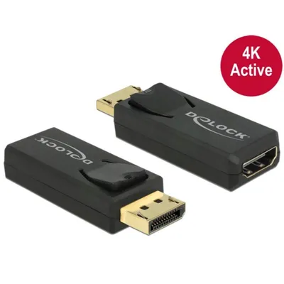 Adapter DisplayPort 1.2 zu HDMI 4K Ultra-HD DeLOCK Schwarz
