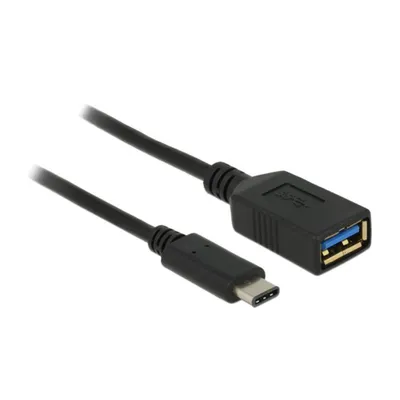 Adapter USB DeLOCK 0,15 m USB 3.2 Gen 2 USB-C nach USB-A Schwarz