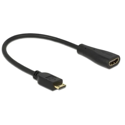 Adapter mini-HDMI zu HDMI DeLOCK 0,23 m Schwarz