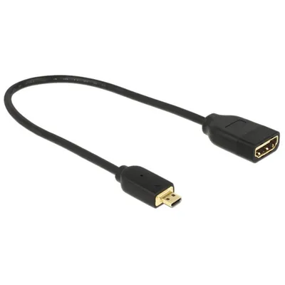 Adapter HDMI Micro-D auf HDMI Standard 0,2 m Schwarz DeLOCK