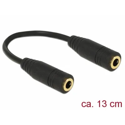 Audio-Adapter Delock 3,5 mm Weiblich zu Weiblich 0,13 m Schwarz