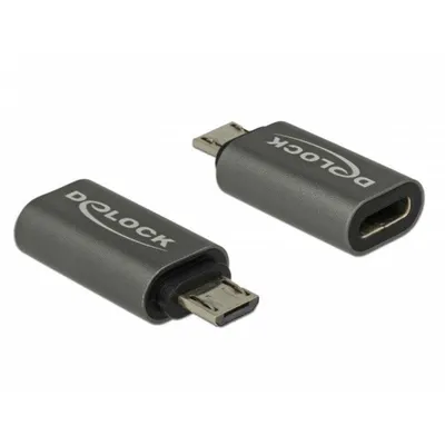 DeLOCK Adapter USB 2.0 Micro-B auf USB-C Anthrazit