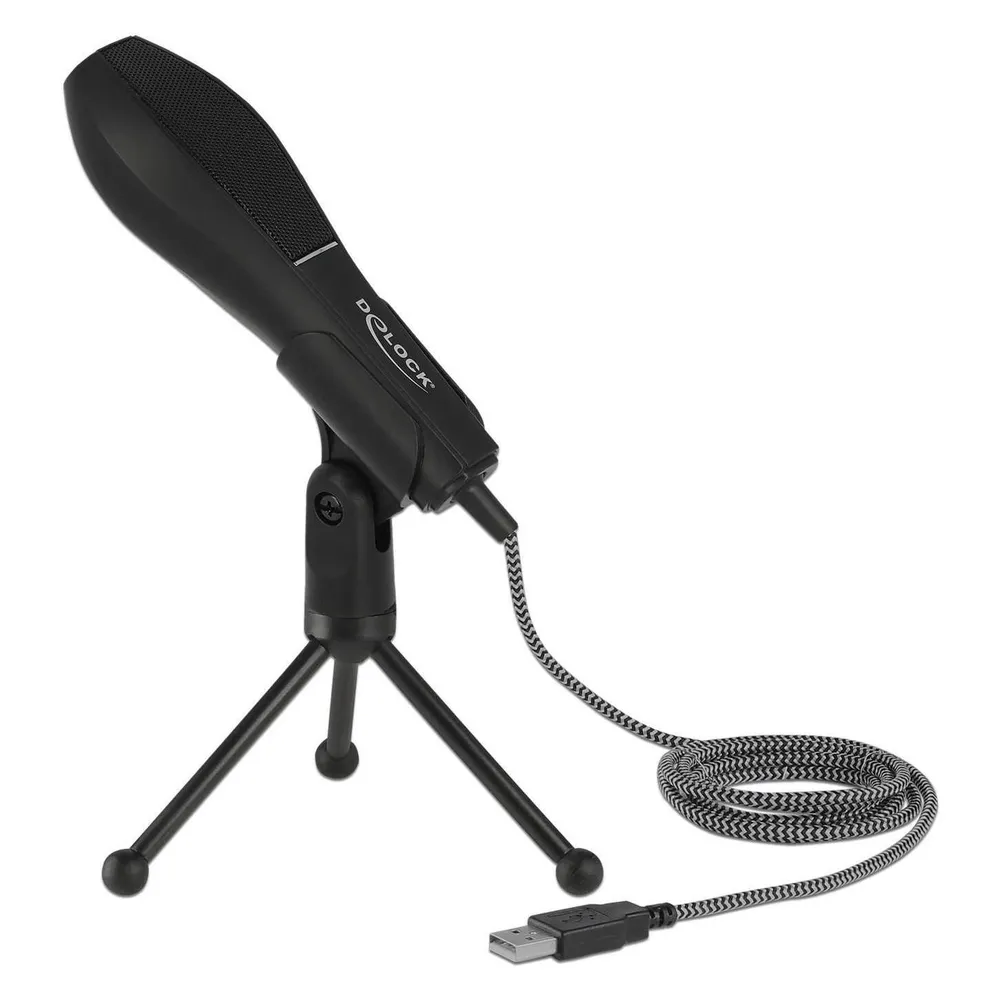 Mikrofon DeLOCK 65939 USB omnidirektional mit klappbarem Ständer schwarz