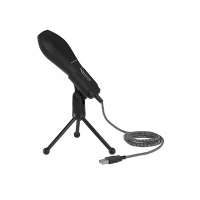 Mikrofon DeLOCK 65939 USB omnidirektional mit klappbarem Ständer schwarz
