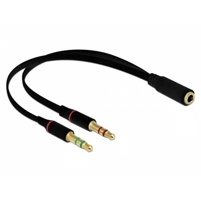 Audio-Adapter Delock 65967 3,5 mm Weiblich zu 2x 3,5 mm Männlich 0,2 m Schwarz