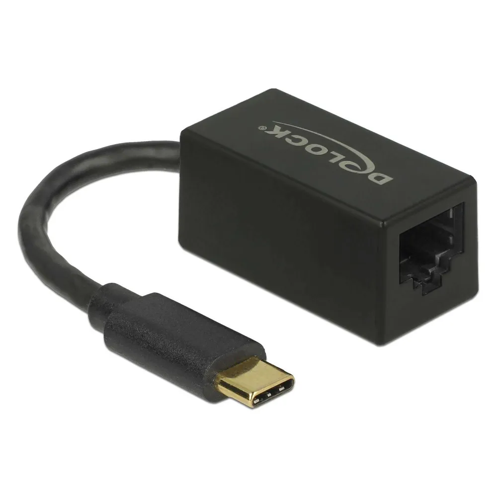 DeLOCK USB Type-C zu Gigabit LAN Adapter kompakt schwarz