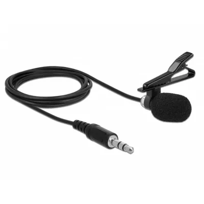 Mikrofon DeLOCK 66279 omnidirektional kabelgebunden mit Clip und 1,8 m Kabel
