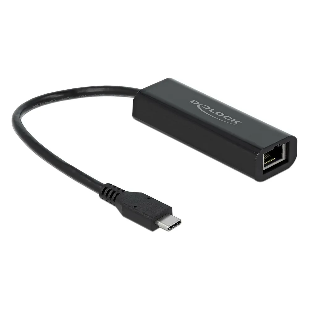 Netzwerk-Adapter USB-C DeLOCK 5000 Mbit/s Schwarz
