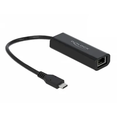 Netzwerk-Adapter USB-C DeLOCK 5000 Mbit/s Schwarz