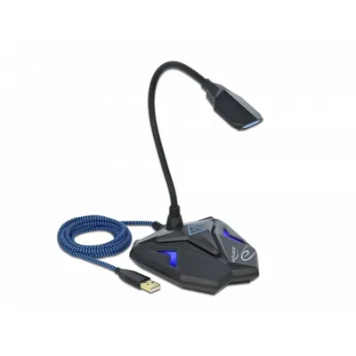 DeLOCK 66330 Mikrofon Schwarz, Blau Mikrofon für Spielkonsole