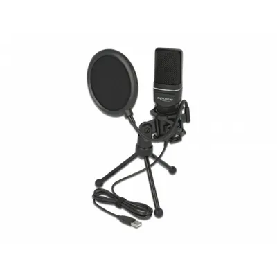 Mikrofon DeLOCK 66331 USB cardioid mit Popfilter und rutschfestem Ständer