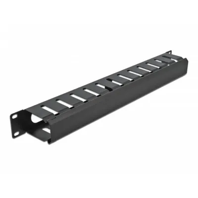 Kabelmanagement-Panel DeLOCK 19" 1U schwarz mit 2 Öffnungen