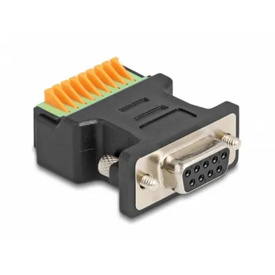 Adapter DeLOCK D-Sub 9 Weiblich zu Klemmenblock mit Drucktaster