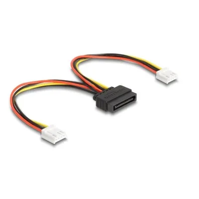 DeLOCK SATA 15-poliger Stecker zu 2 x Floppy 4-polig 15 cm Stromkabel