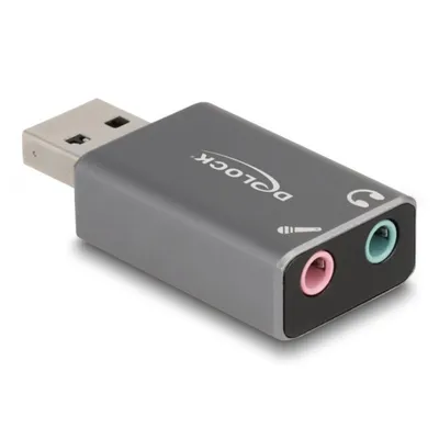 Externe Soundkarte Delock 66633 USB-A 2x3,5 mm Aluminium Grau