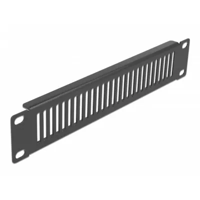 Rack-Blende DeLock 66668 1U Metall schwarz mit vertikalen Lüftungsschlitzen