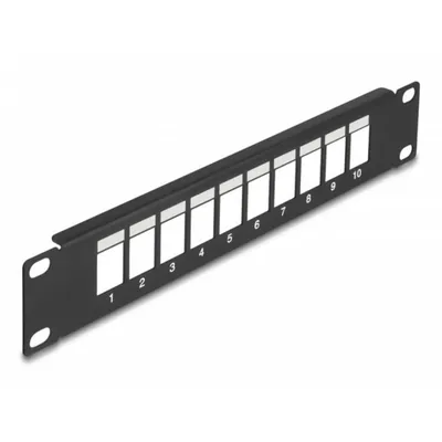 Panel DeLock 66676 Keystone 10 Zoll 1U 10 Ports Schwarz Metall