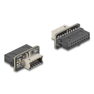 Kabeladapter DeLock 67238 20-Pin USB Female zu USB Type-E Female Schwarz Edelstahl