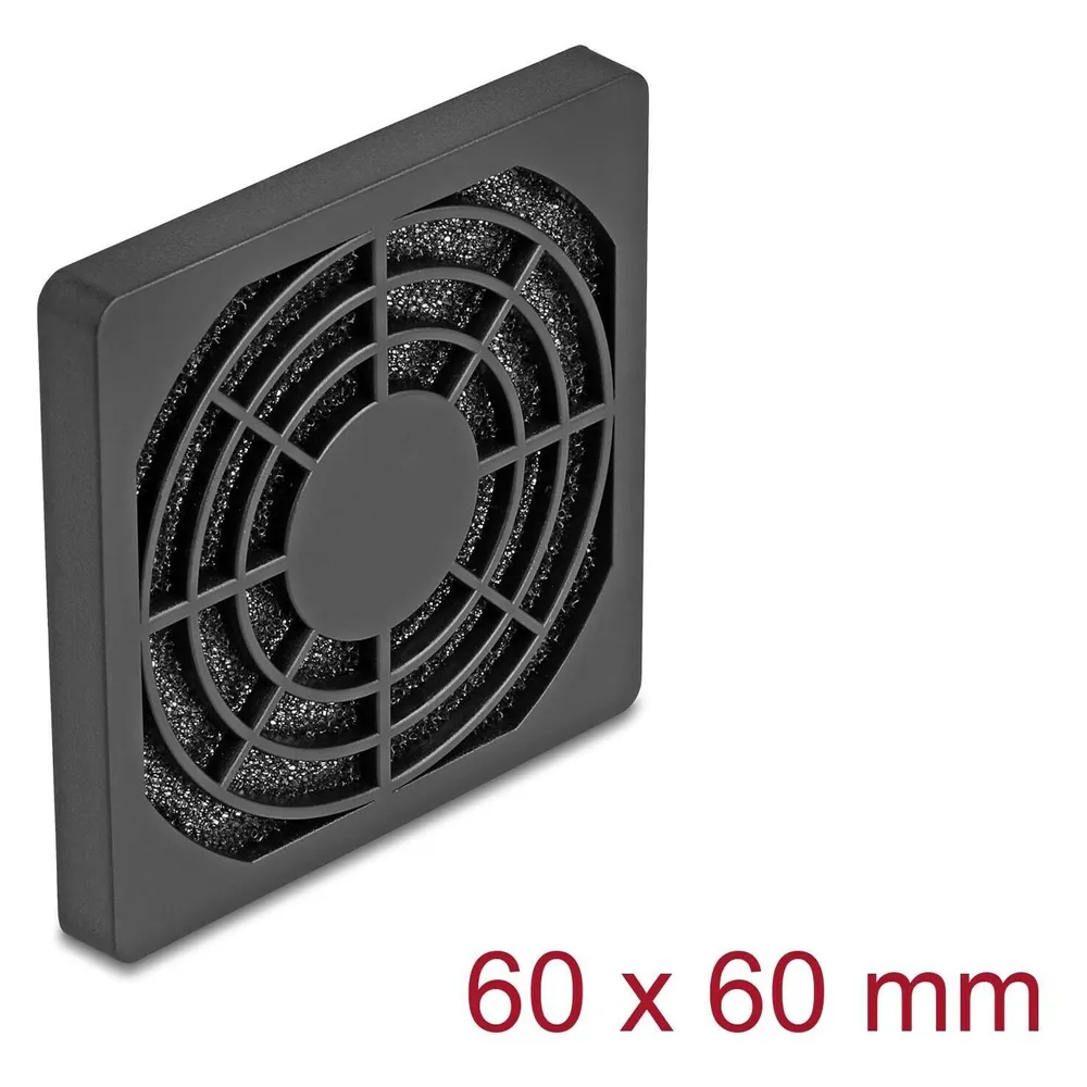 Lüftergitter Delock 67310 herausnehmbarer Filter ABS 60 mm schwarz