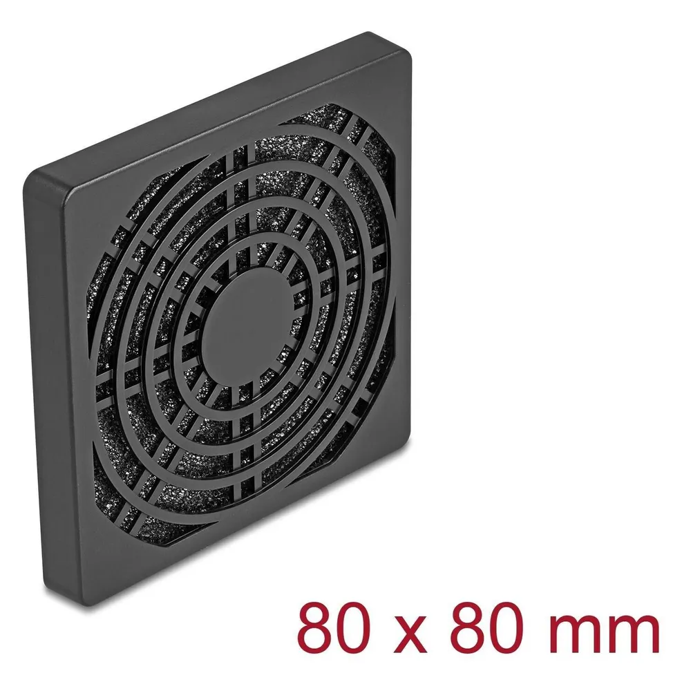 Lüftergitter Delock 67311 ABS 80 mm herausnehmbarer Filter schwarz