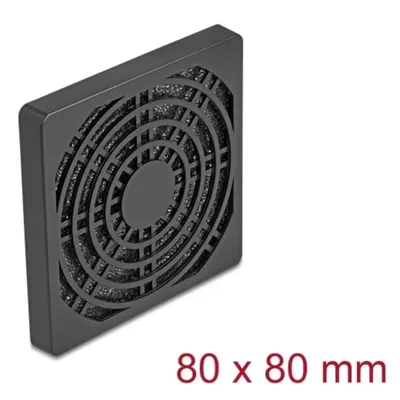 Lüftergitter Delock 67311 ABS 80 mm herausnehmbarer Filter schwarz