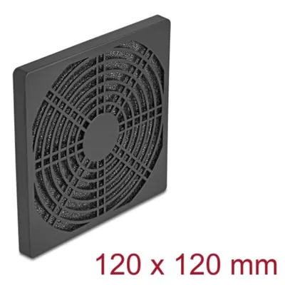 Lüftergitter Delock 67313 herausnehmbarer Filter ABS 120 mm schwarz