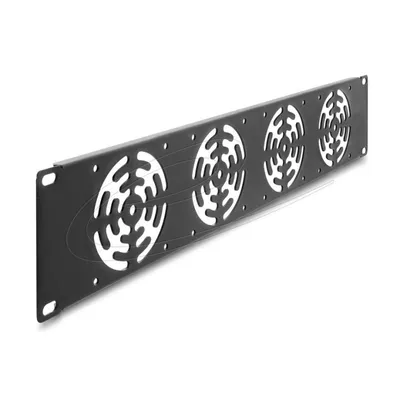Rückwand Delock 67416 4 Lüfter Rack 19 Zoll 2U Metall dunkelgrau