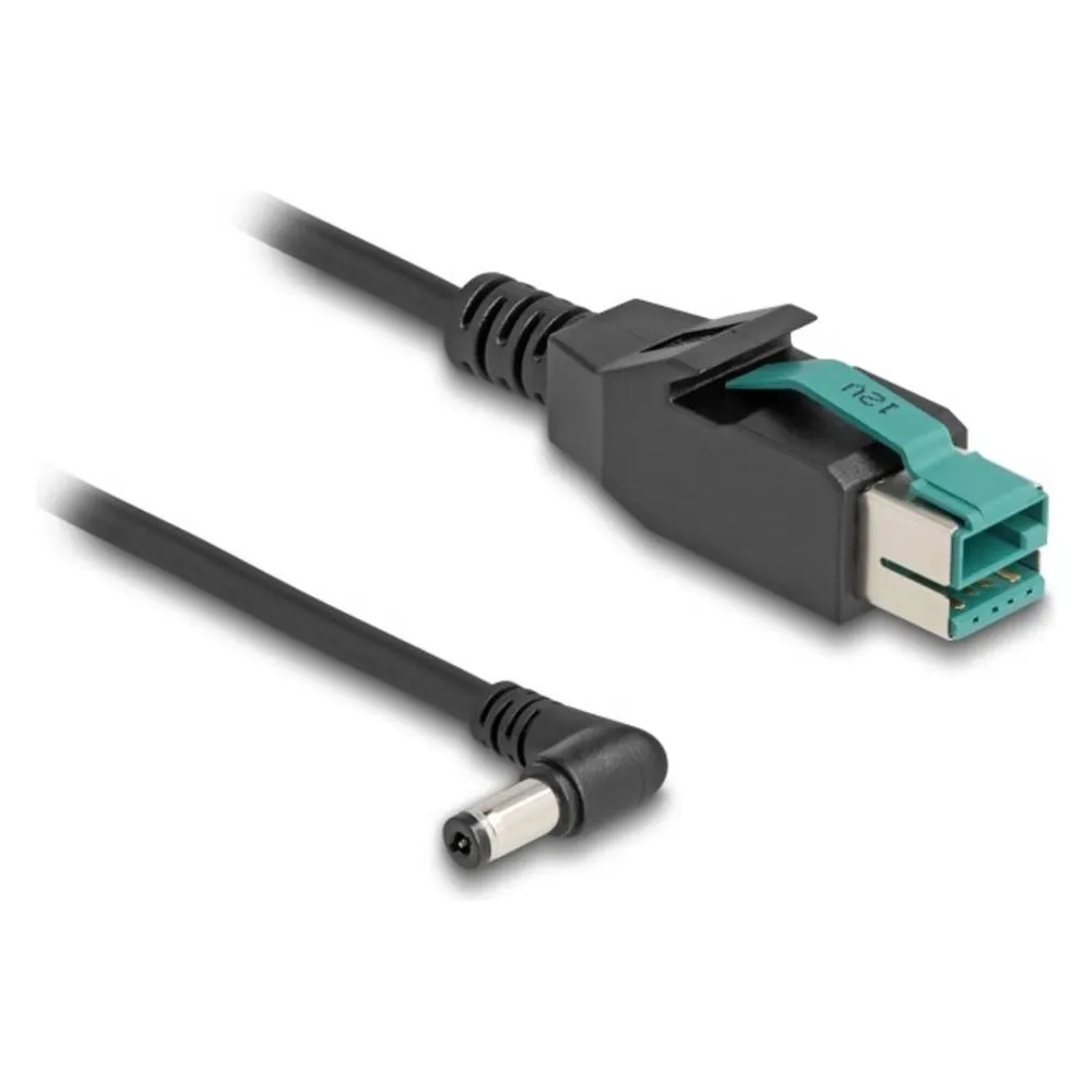 Delock PoweredUSB Kabel Stecker 12 V zu DC 5,5 x 2,1 mm Stecker gewinkelt 2 m
