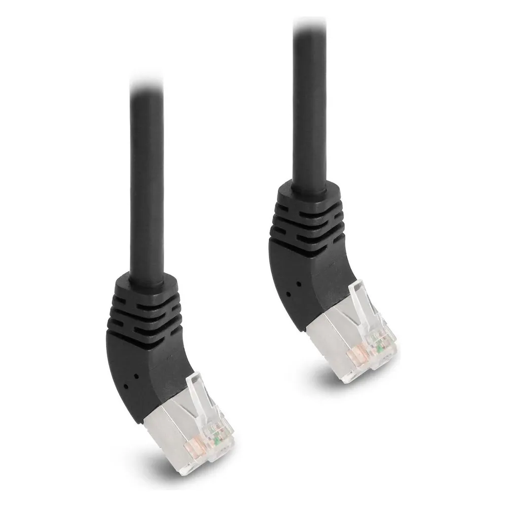 4x Delock Patchkabel 45° oben gewinkelt Cat 6A, S/FTP, 0.25 m, Schwarz