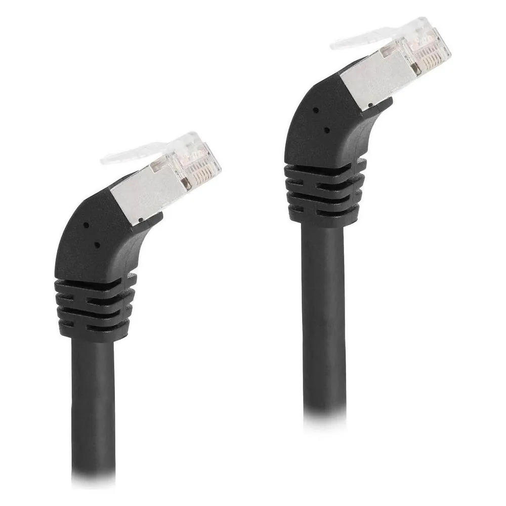 Delock Patchkabel 45° unten gewinkelt Cat 6A, S/FTP, 2 m, Schwarz