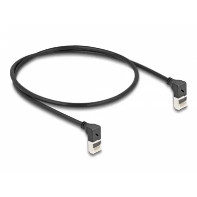 Netzwerkkabel RJ45 Cat.6A S/FTP Slim 90° abgewinkelt DeLOCK 0,5 m schwarz