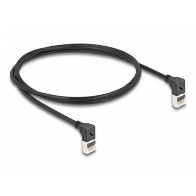 Netzwerkkabel RJ45 Cat.6A S/FTP Slim 90° Delock 1 m schwarz