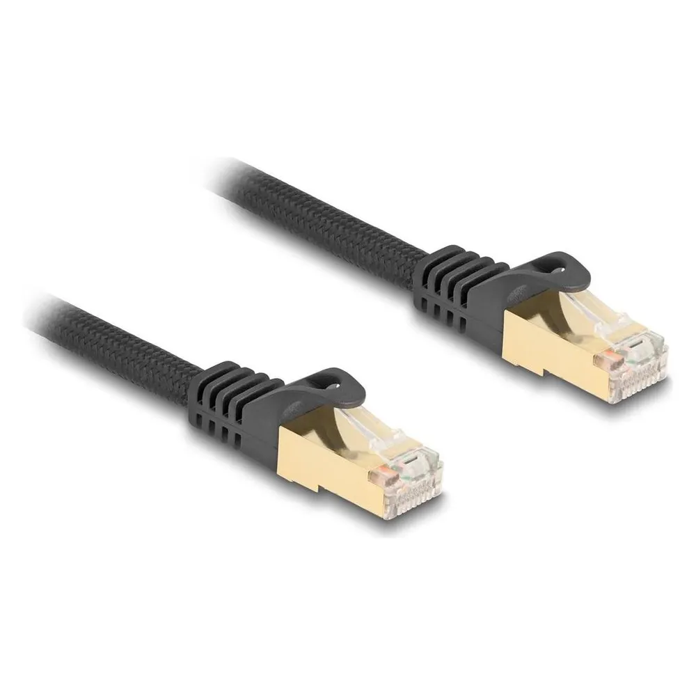 Delock RJ45 Netzwerkkabel mit Geflechtmantel Cat.6A S/FTP St (S/FTP, CAT6a, 5 m)