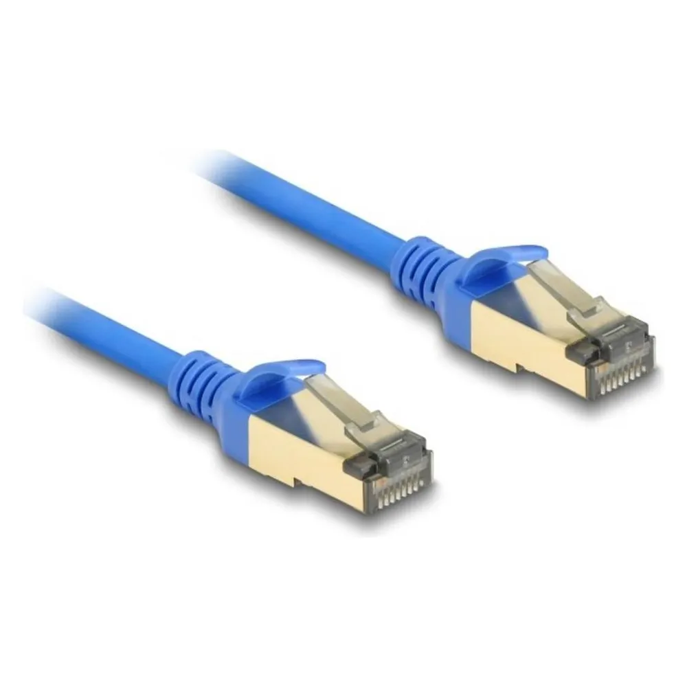 Delock RJ45 Netzwerkkabel Cat.8.1 F/FTP Slim 0,3 m blau
