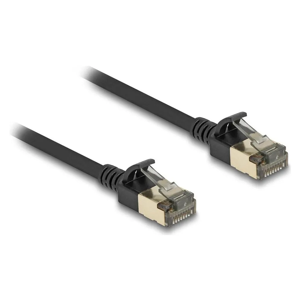 Delock RJ45 Netzwerkkabel Cat.8.1 F/FTP Slim Pro 1 m schwarz
