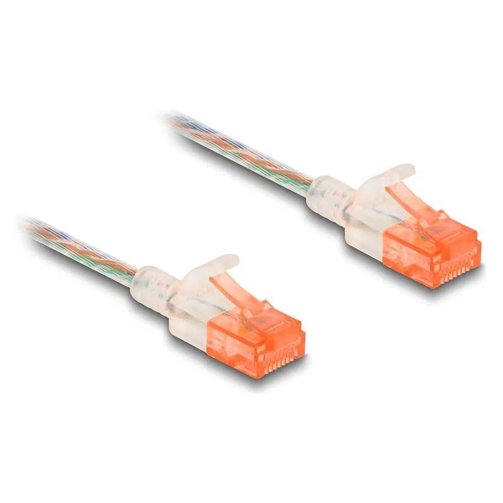 Delock RJ45 Netzwerkkabel Cat.6A U/UTP Slim 2 m transparent