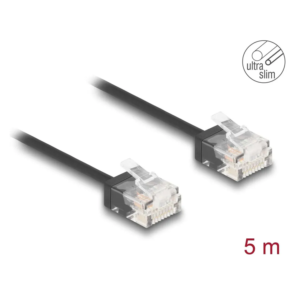 Delock RJ45 Netzwerkkabel Cat.6 UTP Ultra Slim 5 m schwarz m
