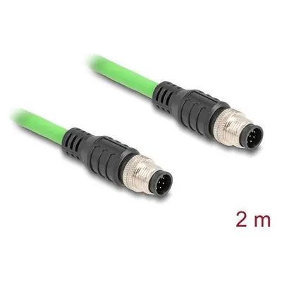 Delock M12 Kabel A-kodiert 8 Pin Stecker zu Stecker PUR (TPU) 2 m