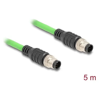 Delock M12 Kabel A-kodiert 8 Pin Stecker zu Stecker PUR (TPU) 5 m