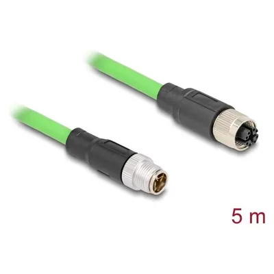 Delock M12 Kabel X-kodiert 8 Pin Stecker zu Buchse PUR (TPU) 5 m