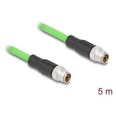 Delock M12 Kabel X-kodiert 8 Pin Stecker zu Stecker PUR (TPU) 5 m