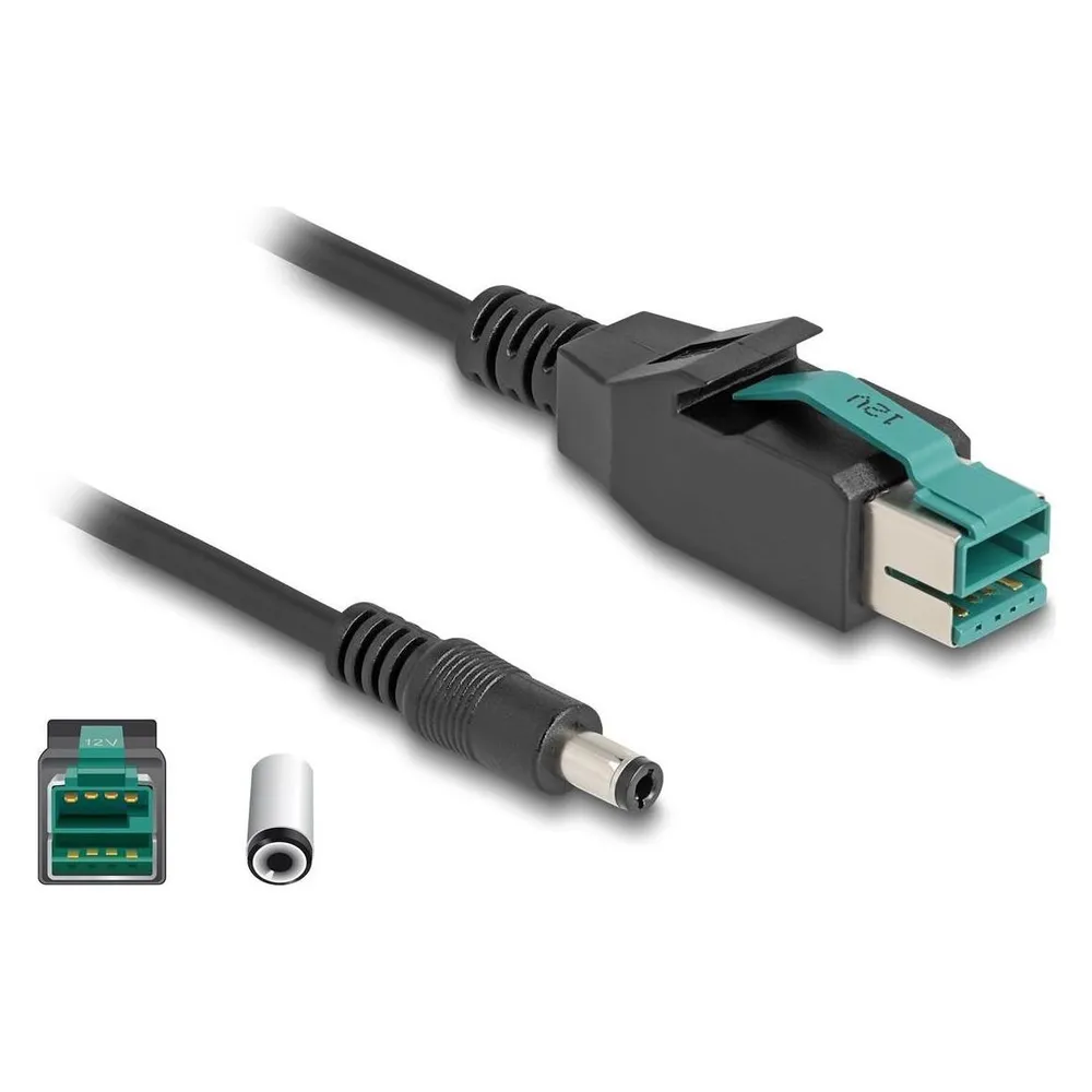 Delock PoweredUSB Kabel Stecker 12 V zu DC 5,5 x 2,5 mm Stecker 1 m