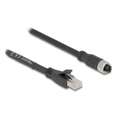 Netzwerkkabel DeLOCK 80595 10 m Cat5e S/FTP M12 an RJ-45 Schwarz