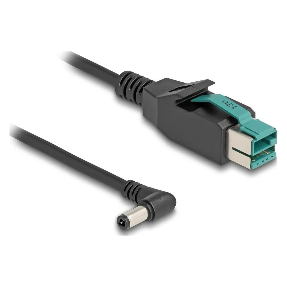 Delock PoweredUSB Kabel Stecker 12 V zu DC 5,5 x 2,5 mm Stecker gewinkelt 2 m