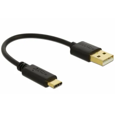 USB-Kabel DeLOCK 80954 USB-A nach USB-C 0,15 m Schwarz