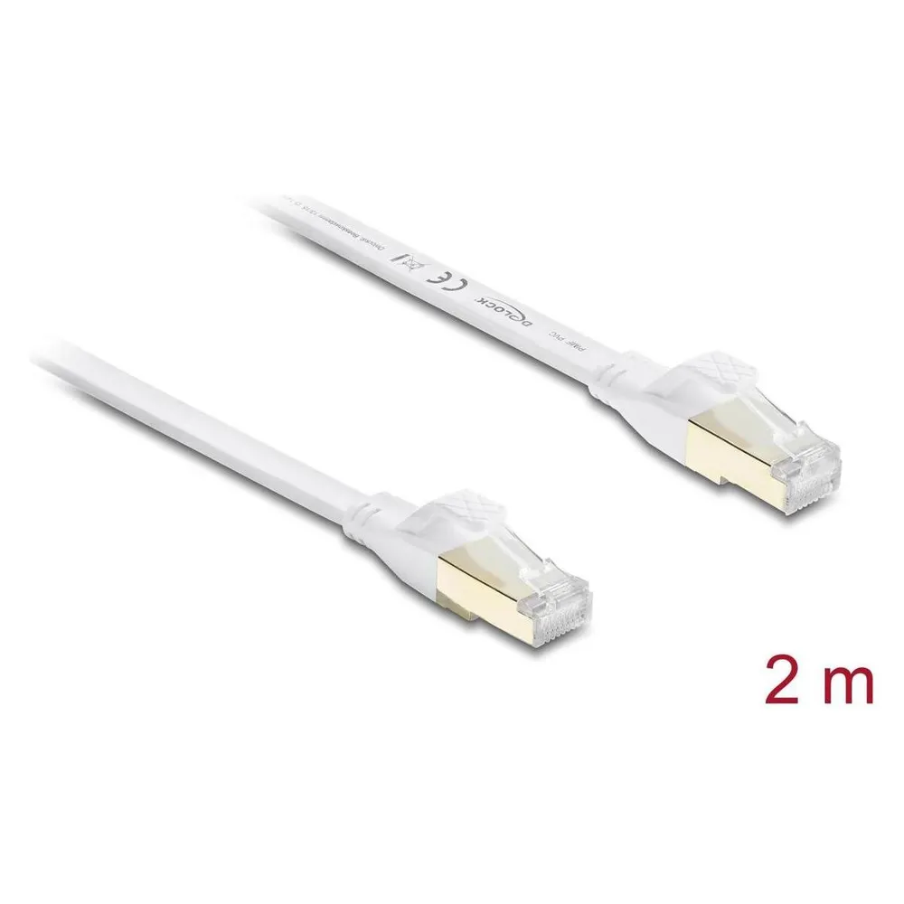 Netzwerkkabel Delock RJ45 Cat.8.1 U/FTP 2 Meter weiß