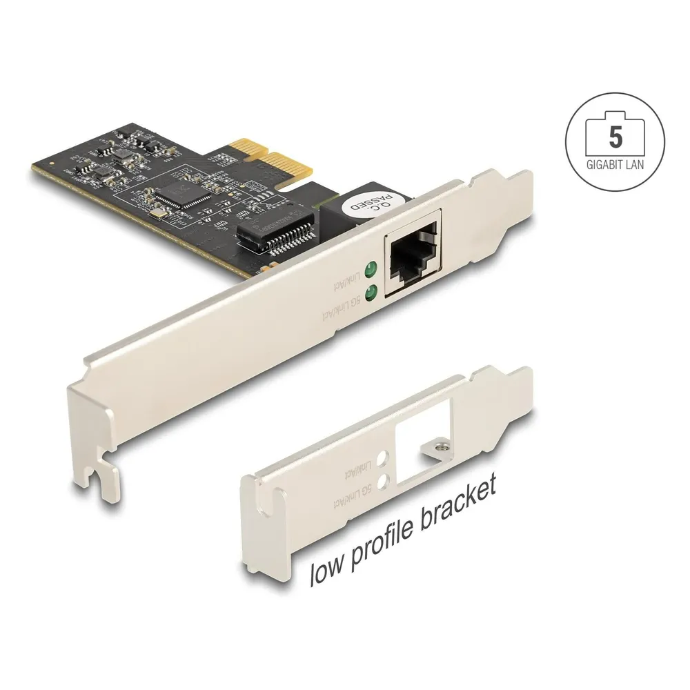 Netzwerkkarte Delock PCI Express x1 RJ45 5 Gigabit LAN 5000 Mbps