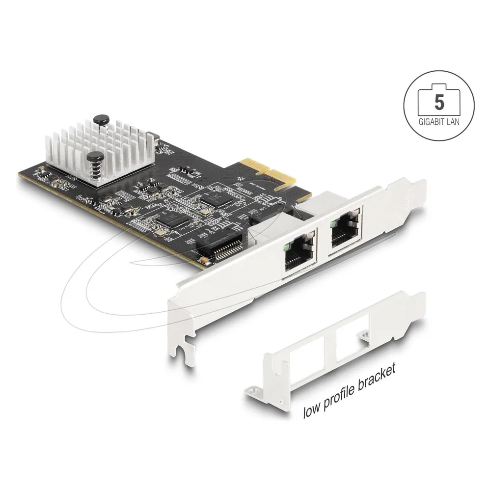Tarjeta de Red Delock 81261 PCI Express x2 5 Gbps Dual RJ45 VLAN