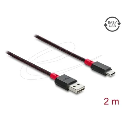 Kabel USB DeLOCK 81543 2 m USB A zu USB C USB 2.0 rot und schwarz