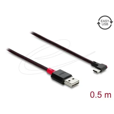 Kabel USB Delock 81545 0.5 m USB A zu USB C USB 2.0 Rot Schwarz